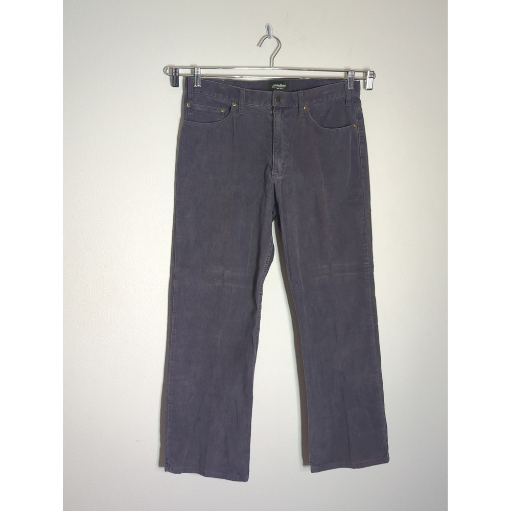 Eddie Bauer Mens Corduroy Pants 36x30 Gray Straight Leg Cotton Outdoor Series